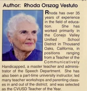 Rhoda Vestuto Back Cover Author Biography 